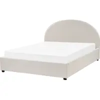 Beliani VAUCLUSE - Bed met opbergruimte - Lichtbeige - 160x200 cm - Polyester