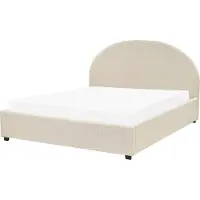 Beliani VAUCLUSE - Bed met opbergruimte - Beige - 160x200 cm - Polyester