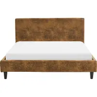 Beliani FITOU - Tweepersoonsbed - Bruin - 140 x 200 cm - Kunstleer