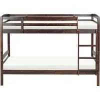 Beliani REGAT - Stapelbed - Donkerbruin - 90 x 200 - Grenenhout