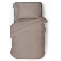 Eleganzzz Dekbedovertrek Uni Perkal Katoen Met Bies - taupe 140x200/220cm