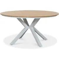 LUX outdoor living Calgary dining tuintafel 6 personen | polywood + aluminium | Natural Wood | Ø144cm ronde tuintafel 4 personen, 6 personen, 5
