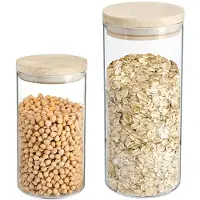Secret De Gourmet Set van 4x keuken voorraadbussen/potten glas 1.0 en 1.3 Liter inhoud - Voorraadpot