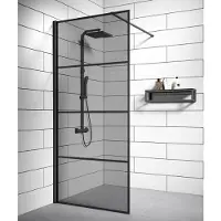 Badplaats Douchewand essos 90 x 200 cm zwart – inloopdouche 8 mm