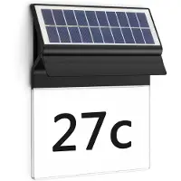 Philips Enkara solar wandlamp met huisnummer - zwart