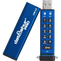 ISTORAGE datAshur PRO USB-stick 64 GB Blauw IS-FL-DA3-256-64 USB-A 3.2 Gen 1