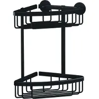 TESA doucherek Aluxx Black 2-niveaus matzwart badkamer zelfklevend zonder boren – 163x260x170mm