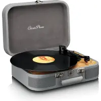 Lenco CLASSIC PHONO TT-116GY - Retro Bluetooth platenspeler met ingebouwde speakers