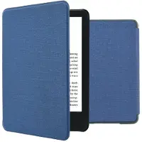 IMoshion Canvas Sleepcover Bookcase voor de Amazon Kindle (2024) / Amazon Kindle (2022) 11th gen - Donkerblauw