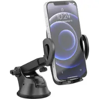 IMoshion Telefoonhouder auto - Verstelbaar - Universeel - Carbon - Dashboard / Raam - Zwart