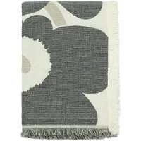 Marimekko Unikko plaid 150x220 cm Off white-charcoal-sand