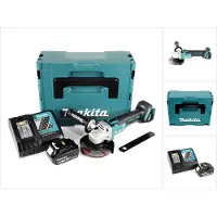 Makita DGA 504 RT1J accu haakse slijper 18 V 125 mm borstelloos + 1x accu 5,0 Ah + oplader + Makpac