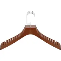 Springos Houten Kledinghangers - 3 Stuks - Draaibaar - Luxe - Bruin