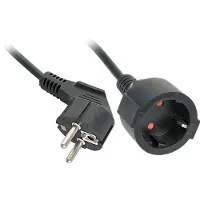 Lindy - Rallonge de câble d'alimentation - power CEE 7/7 (F) pour power CEE 7/7 (M) - 3 m - noir