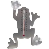 Nature Muurthermometer metaal met zuignappen kikker 16x12x1 cm