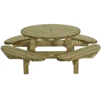 Talen Buitenmeubelen Picknicktafel rond dia. 210 cm