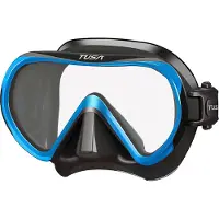 Tusa INO Duikmasker voor Volwassenen – Compact snorkelmasker met single lens en hypoallergene siliconen skirt, comfortabel en eenvoudig in gebruik – Zwart/Blauw – M1011QB FB