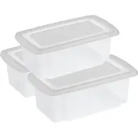 Sunware 3x stuks opslagbox kunststof 7 liter transparant 38 x 21 x 14 cm met afsluitbare deksel