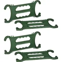 Sunware 4x stuks kerstverlichting opruimen/oprollen haspels/kersthaspels groen - Lichtsnoeren oprollen haspel