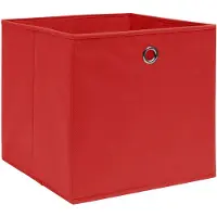vidaXL Opbergboxen 10 st 28x28x28 cm nonwoven stof rood