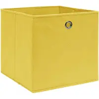 vidaXL Opbergboxen 10 st 28x28x28 cm nonwoven stof geel