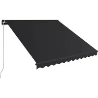 vidaXL Luifel handmatig uittrekbaar met LED 300x250 cm antraciet