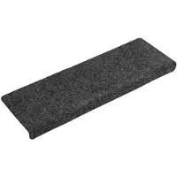 vidaXL Trapmatten zelfklevend 10 stuks 65x21x4 cm donkergrijs rechthoekige rand