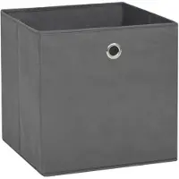vidaXL Opbergboxen 4 st 28x28x28 cm nonwoven stof grijs