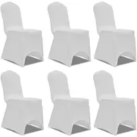 vidaXL Stoelhoes Stretch Wit (6 stuks)