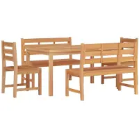 vidaXL 5-delige Tuinset massief teakhout