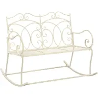 vidaXL Tuinbank 104 cm ijzer antiekwit