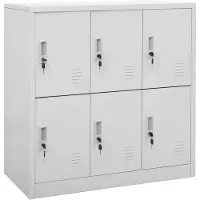 vidaXL Lockerkasten 2 st 90x45x92,5 cm staal lichtgrijs