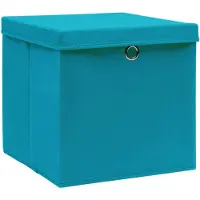vidaXL Opbergboxen met deksel 10 st 28x28x28 cm babyblauw