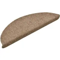 vidaXL Trapmatten zelfklevend 10 stuks 56x17x3 cm beige halfrond