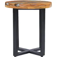 vidaXL Salontafel 40x45 cm massief teakhout en polyresin