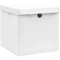 vidaXL Opbergboxen met deksel 10 st 28x28x28 cm wit