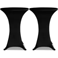 vidaXL Statafelhoes Stretch Ø60cm Zwart (2 stuks)