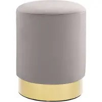 vidaXL Kruk fluweel 28 x 36 cm lichtgrijs en goudkleurig
