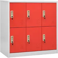 vidaXL Lockerkasten 5 st 90x45x92,5 cm staal lichtgrijs en rood
