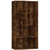 vidaXL Boekenkast 66x30x130 cm bewerkt hout gerookt eikenkleurig
