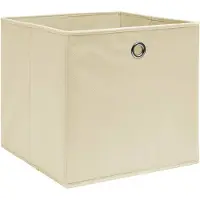 vidaXL Opbergboxen 10 st 28x28x28 cm nonwoven stof crèmekleurig