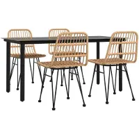 vidaXL 5-delige Tuinset poly rattan