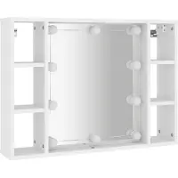vidaXL Spiegelkast met LED-verlichting 76x15x55 cm wit