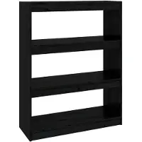 vidaXL Boekenkast/kamerscherm 80x30x103,5 cm massief grenenhout zwart