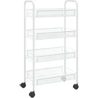 vidaXL - Keukentrolley - 4-laags - 46x26x85 - cm - ijzer - wit