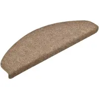 vidaXL Trapmatten Zelfklevend 15 stuks 65x21x4 cm Beige Halfrond Groot