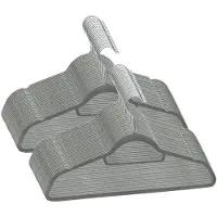 vidaXL 50-delige Kledinghangerset anti-slip fluweel grijs