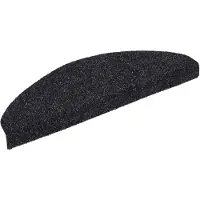 vidaXL Trapmatten Zelfklevend 15 stuks 65x21x4 cm Zwart Halfrond Groot