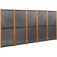 vidaXL Kamerscherm met 5 panelen 350x180 cm zwart