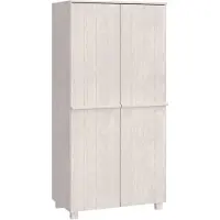 vidaXL Kledingkast HAMAR 89x50x180 cm massief grenenhout wit